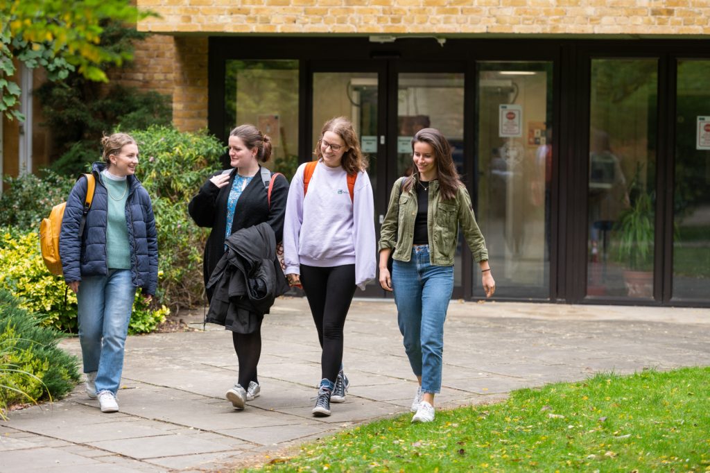 Students walking